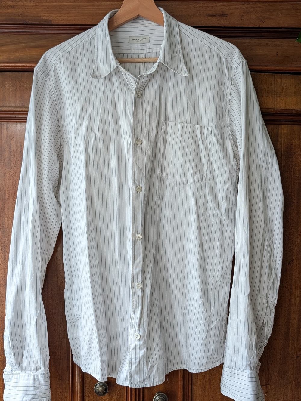Dries Van Noten Tailored Pinstripe Shirt Sz 50